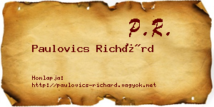 Paulovics Richárd névjegykártya