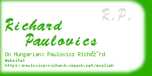 richard paulovics business card